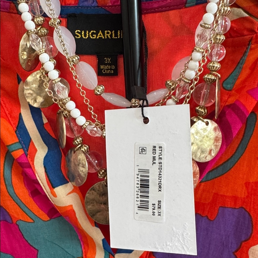 Sugarlips Red Multicolor Dress - Picture 3 of 7